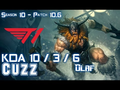 T1 Cuzz OLAF vs QIYANA Jungle - Patch 10.6 KR Ranked
