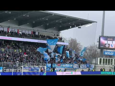 [1-1] SV Elversberg - VfL Bochum 25.01.2026 der Gästeblock in Elversberg
