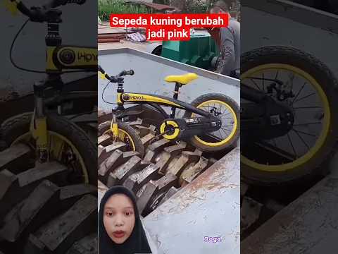 sepeda kuning berubah jadi warna pink⁉️