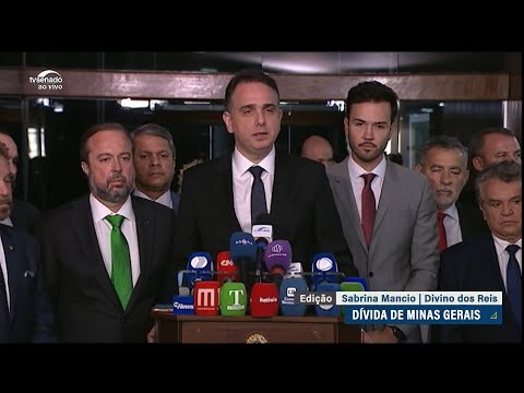 Presidente do Senado recebe parlamentares mineiros para tratar da dívida do estado