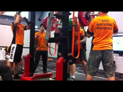 Dan "shanks" Squat Attempt 3 - 230kg @ 115.1kg PB - 2012 GPC Australian Powerlifting Nationals