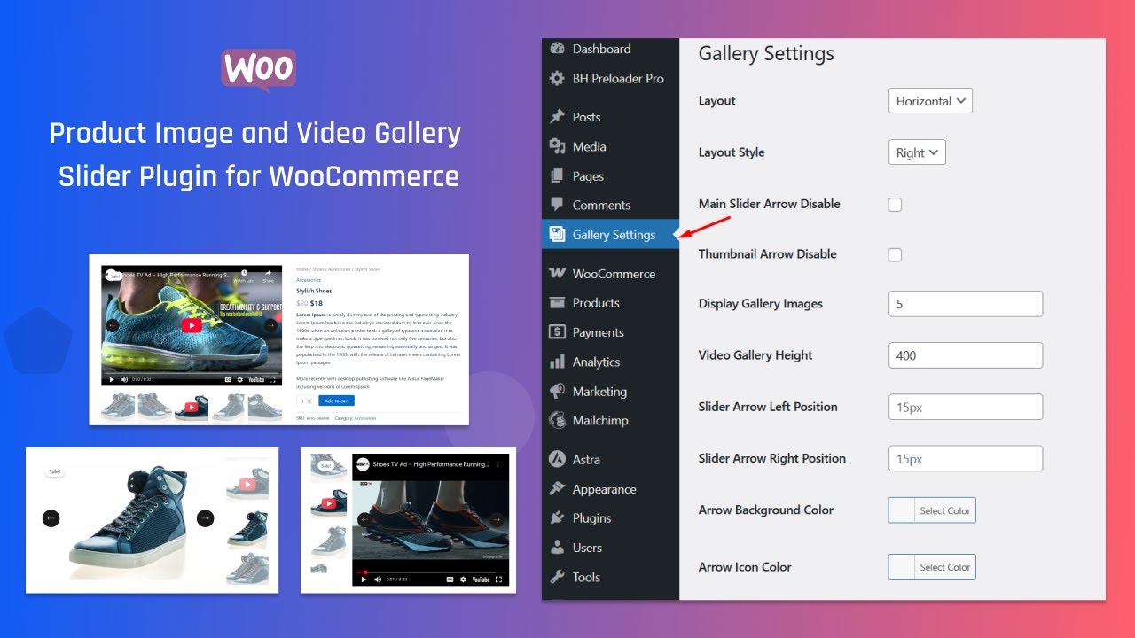 Free Product Image and Video Gallery Slider Plugin for WooCommerce