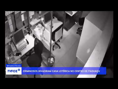 Criminosos invadiram casa lotérica no Centro de Itaguaçu