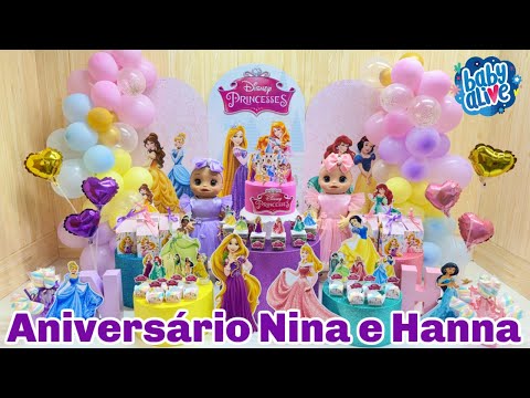 FESTA DE ANIVERSÁRIO DAS GÊMEAS NINA E HANNA #disney #disneyprincesses