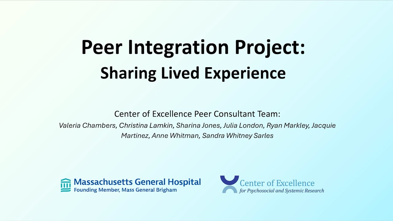 Peer Support Worker Learning Collaborative: Sharing One's Lived Experience