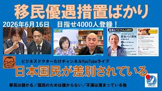 【移民優遇措置ばかり　日本国民は差別されている】#日本保守党 #百田尚樹 #有本香 #島田洋一 #北村晴男 #梅原克彦 #小野寺まさる #自民党 #高市早苗 #移民 #消費税減税