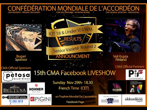 15th CMA Facebook Live Show - Veli Kujala (Finland), Bugari Sponsor Patchwork, results IOT 18&under