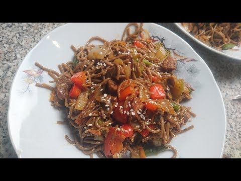 Wok - гречневая лапша с говядиной терияки