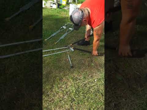 taking apart aluminum crutches with clippers!