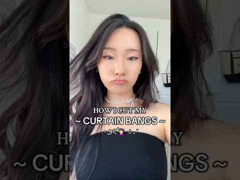 HOW I CUT MY CURTAIN BANGS AT HOME! try at own risk pls 🤣 #haircut #hairstyle #hairtips #haircuts
