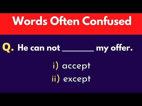 words often confused English Grammar  Quiz  with answer