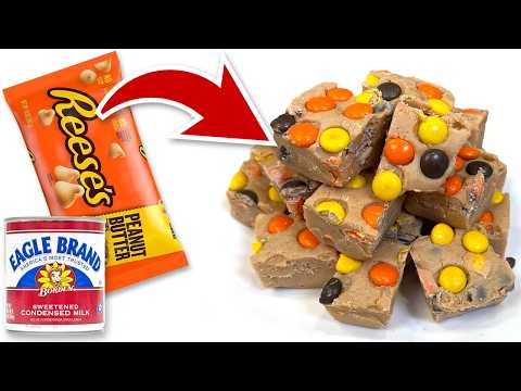 I Can’t Believe This Reese's Pieces Fudge Only Takes 3 Ingredients! MUST TRY!