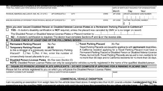 California application for Disabled person placard or plates reg 195-Step by Step