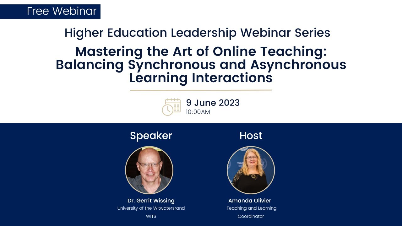 Mastering the Art of Online Teaching Balancing Synchronous and Asynchronous Learning Interface
