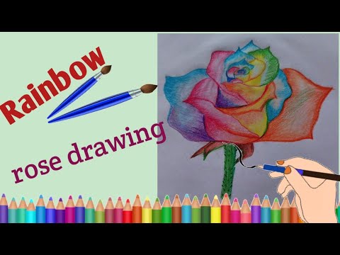 How To Draw A Rainbow Rose | Rose Flower Drawing | #drawing #tutorial #stutiandmummyscreation
