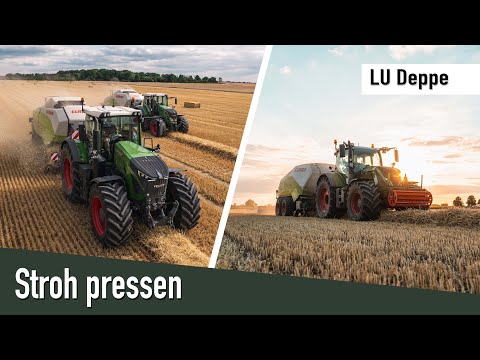 Stroh pressen 2022 | 8x Fendt und Claas Quadrant | LU Deppe