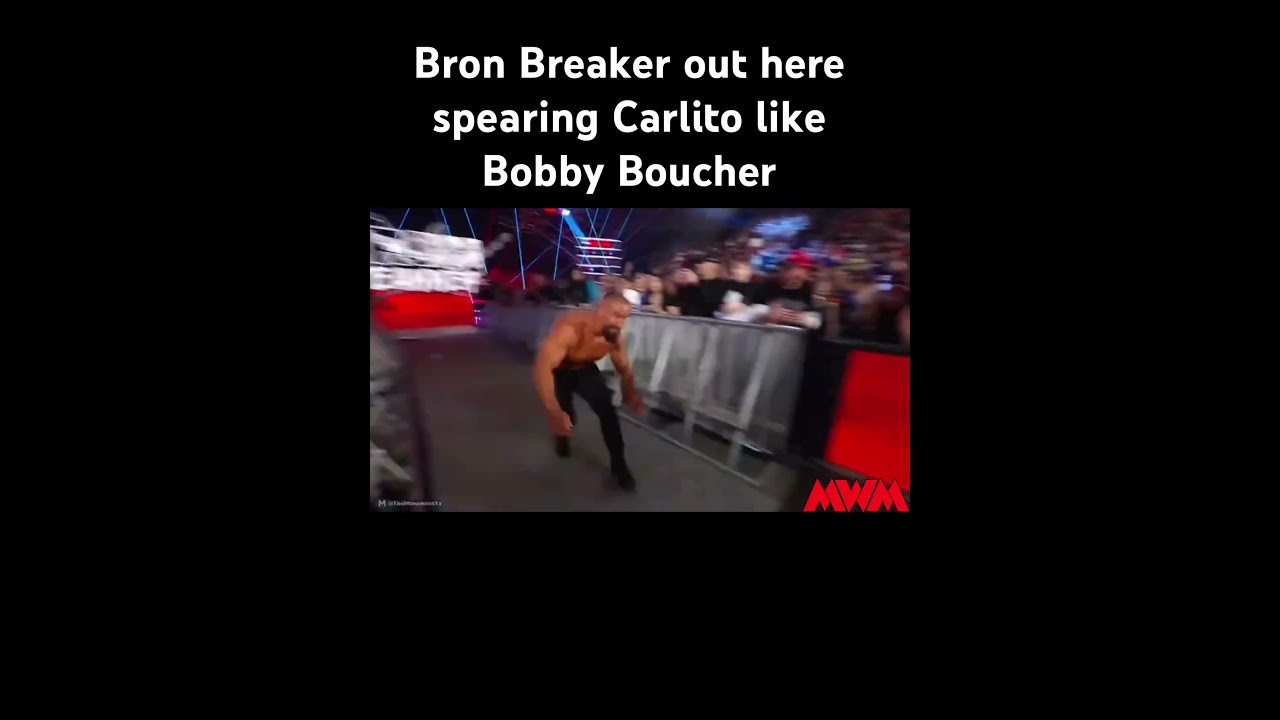 Bron Breakker out here spearing Carlito like Bobby Boucher #waterboy #wwe #bronbreakker #fyp #wweraw