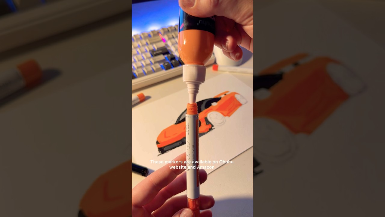 Drawing with refillable acrylic markers✨#shorts #art #viral #fyp #lyrics #ohuhu #refillablemarkers