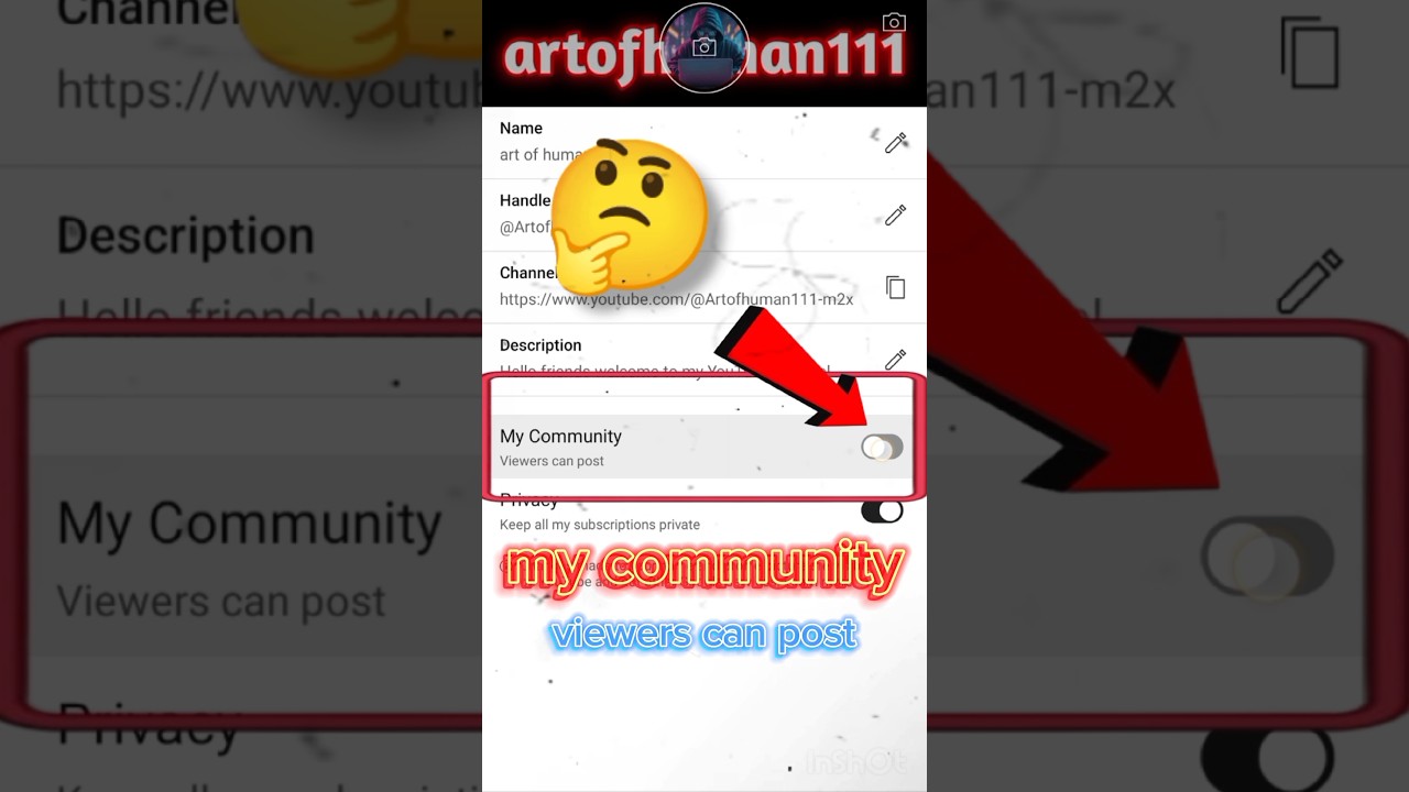 my community in YouTube channel #artofhuman111 #ytstudioes #shortvideos #shortfeed #tech #channel