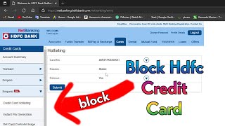 2022💥Block Hdfc Bank Credit Card through netbanking | Block/Deactivate Hdfc Bank Credit Card Online