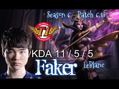 SKT T1 Faker LEBLANC vs MALZAHAR - Patch 6.13 KR Ranked | League of Legends