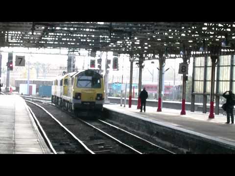 FREIGHTLINER 70007 IS DRAGGED BY 86607 AND 86622 WITH TONES AT CREWE STATION 241111