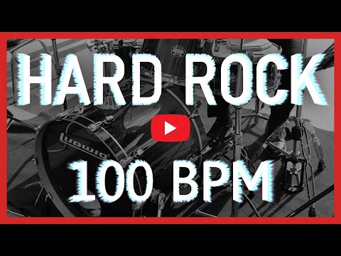 Powerful Hard Rock Drum Track 100 BPM [HD]