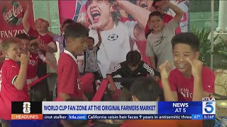 Fans cheer on World Cup players at watch party at L.A.'s Original Farmer's Market