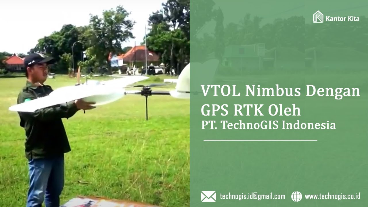Pesawat Drone Jenis VTOL Nimbus Dengan GPS RTK Oleh PT. TechnoGIS Indonesia