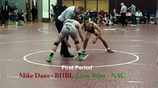 preview picture of video 'BH Mike Danz pins NAC Leon Riley 160lbs Lee Van Slyke Duals'