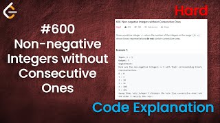 YouTube video 'Non-negative Integers without Consecutive Ones | Live Coding with Explanation | Leetcode - 600'