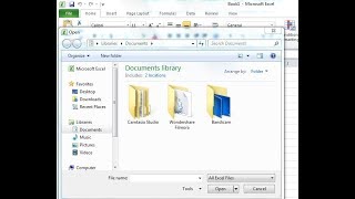 How to open the saved file in Excel 2010