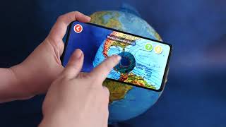 Cablul RELIEF de 25 cm al lui Alaysky - Free Globe Physical / Political cu Led EN