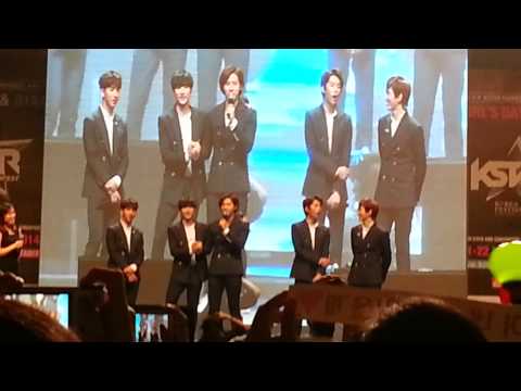 141122 KSTAR FANFEST: B1A4 - Members Birthday wishes for Leader Jinyoung (Fancam)