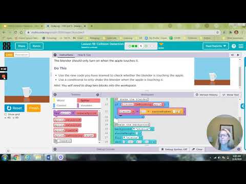 code.org CSD Unit 3 Lesson 19 collision detection