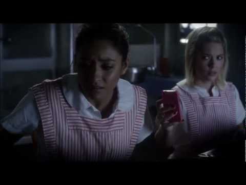 Pretty Little Liars 3x23 - Emily & Hanna In The Morgue & Aria See's Big A.