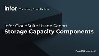 Infor CloudSuite Usage Report - Storage Capacity Components