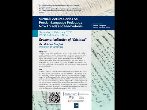 Grammaticalization of "Dashtan" By. Dr. Mahbod Ghafari