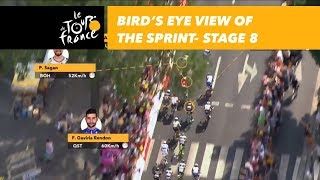 Bird&#39;s eye view of the sprint - Stage 8 - Tour de France 2018
