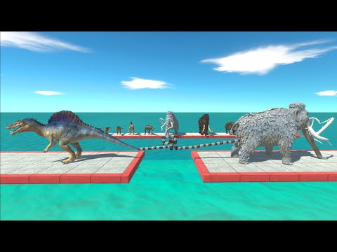 Competition of carnivorous and prehistoric dinosaurs in tug-of-war - Animal Revolt Battle Simulator