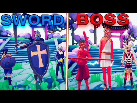 BOSS UNITS TEAM vs SWORD TEAM - Totally Accurate Battle Simulator | TABS