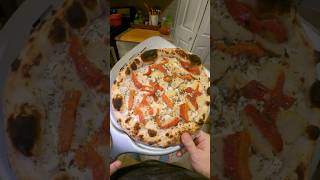 FIRE ROASTED RED PEPPER AND HERBY POTATO PIZZA ON SOURDOUGH CRUST #pizza #asmr #shorts #food #potato