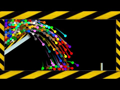 Shutter Crush + Proliferation 25 Marble Survival Race in Algodoo