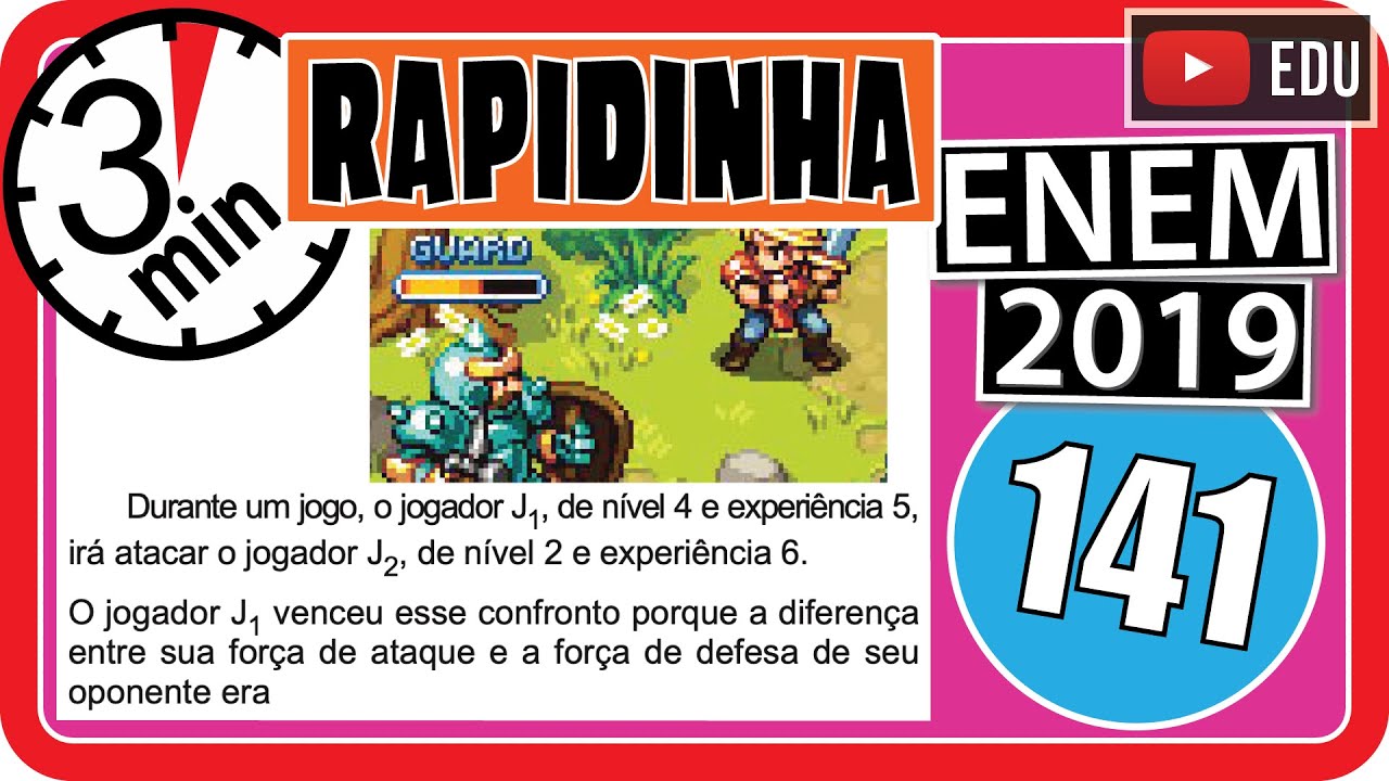 ?? [ENEM 2019] 141 ?? RAZÃO E PROPORÇÃO Em um jogo on-line, cada jogador procura subir de nível e