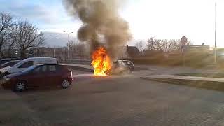 Suwałki: Pożar samochodu na ulicy Reja