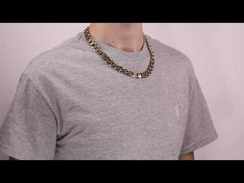 Bi5_22 - 9ct Gold Solid Curb Chain - 15mm