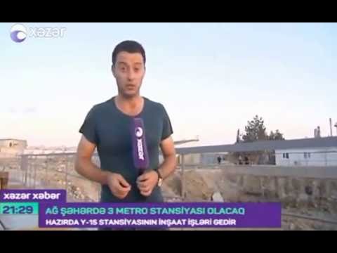 Reportage about the construction of Baku White City metro station. Khazar TV