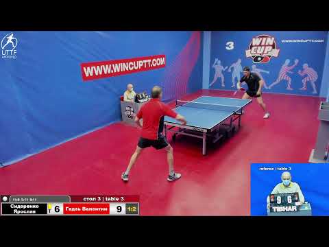 Сидоренко Ярослав 1-3 Гедзь Валентин Восток 3 WINCUP 17.02.22 Прямая Tрансляция Зал 3