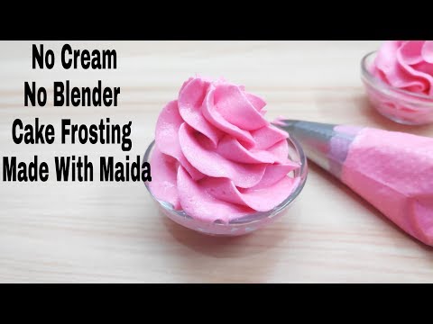 Without Machine Cake Icing Made With Maida || बिना क्रीम बिना मशीन के केक सजाए