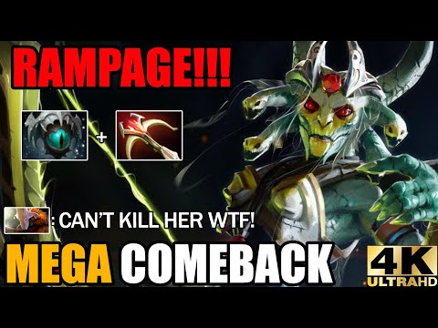 From Bad Start To Godlike Final Boss Medusa 1 VS 5 Rampage!!! Epic Mega Creeps Comeback 7.29 Dota 2